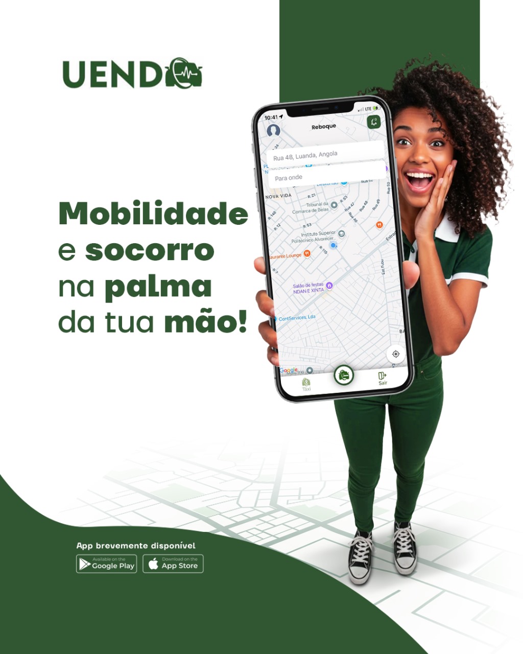 Por que escolher a Uenda? ✔ Atendimento rápido e confiável ✔ Transparência nos preços ✔ Profissionais locais e qualificados ✔ Suporte ao cliente dedicado ✔ Tecnologia angolana feita para a realidade angolana A Uenda não é só mobilidade. É apoio, é presença, é movimento. Sempre com você, onde e quando precisar.